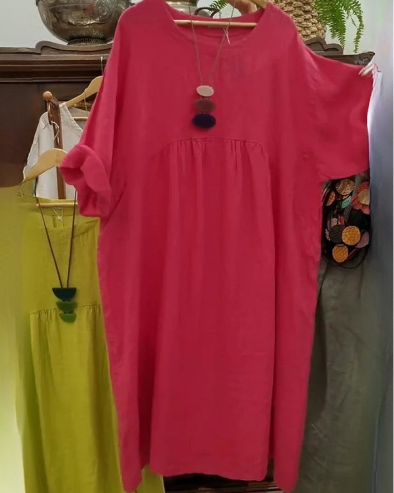 MANDIRA - Medvilnės ir lino suknelė