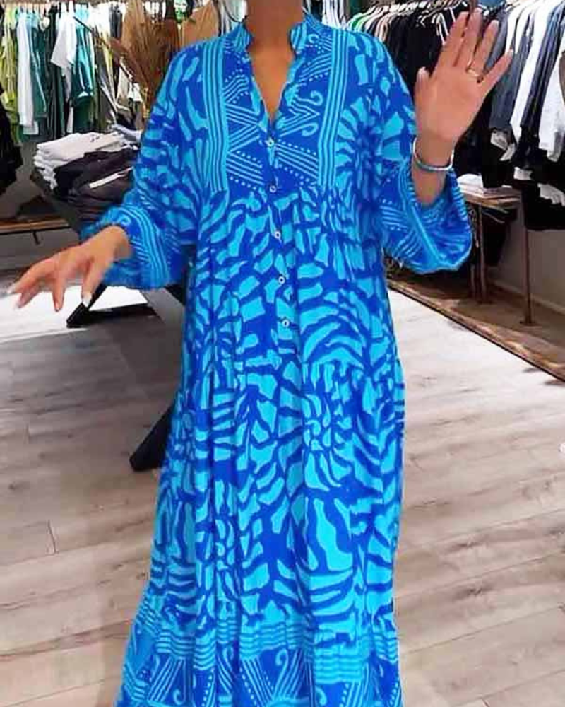 LENARA - Maxi suknelė su raštu