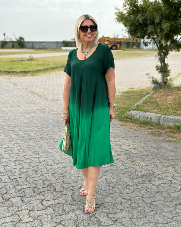 Liora™ – Lašanti suknelė su švelniu spalvų perėjimu