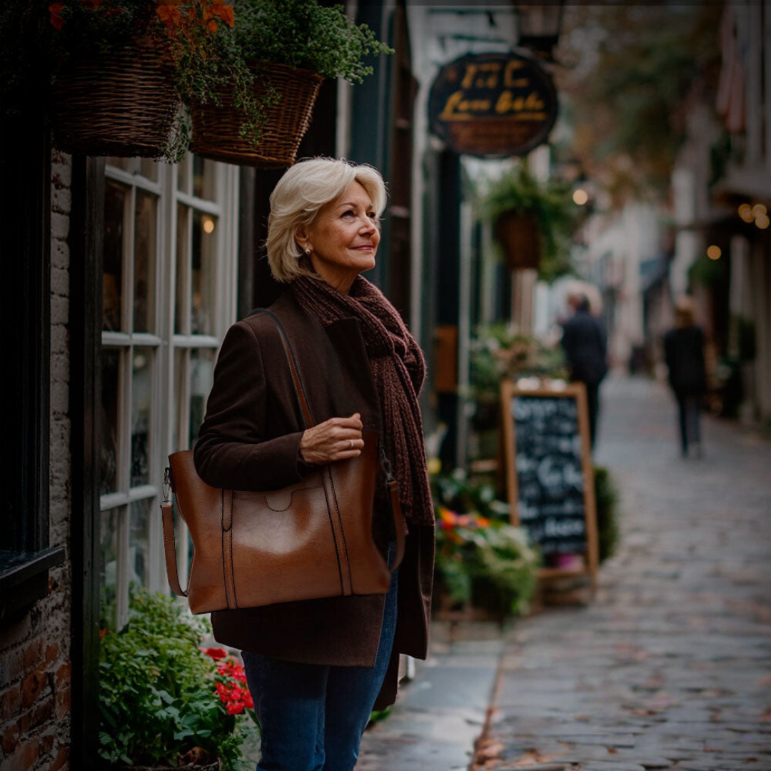 Nicole | Klasikinis vintage per petį nešamas krepšys