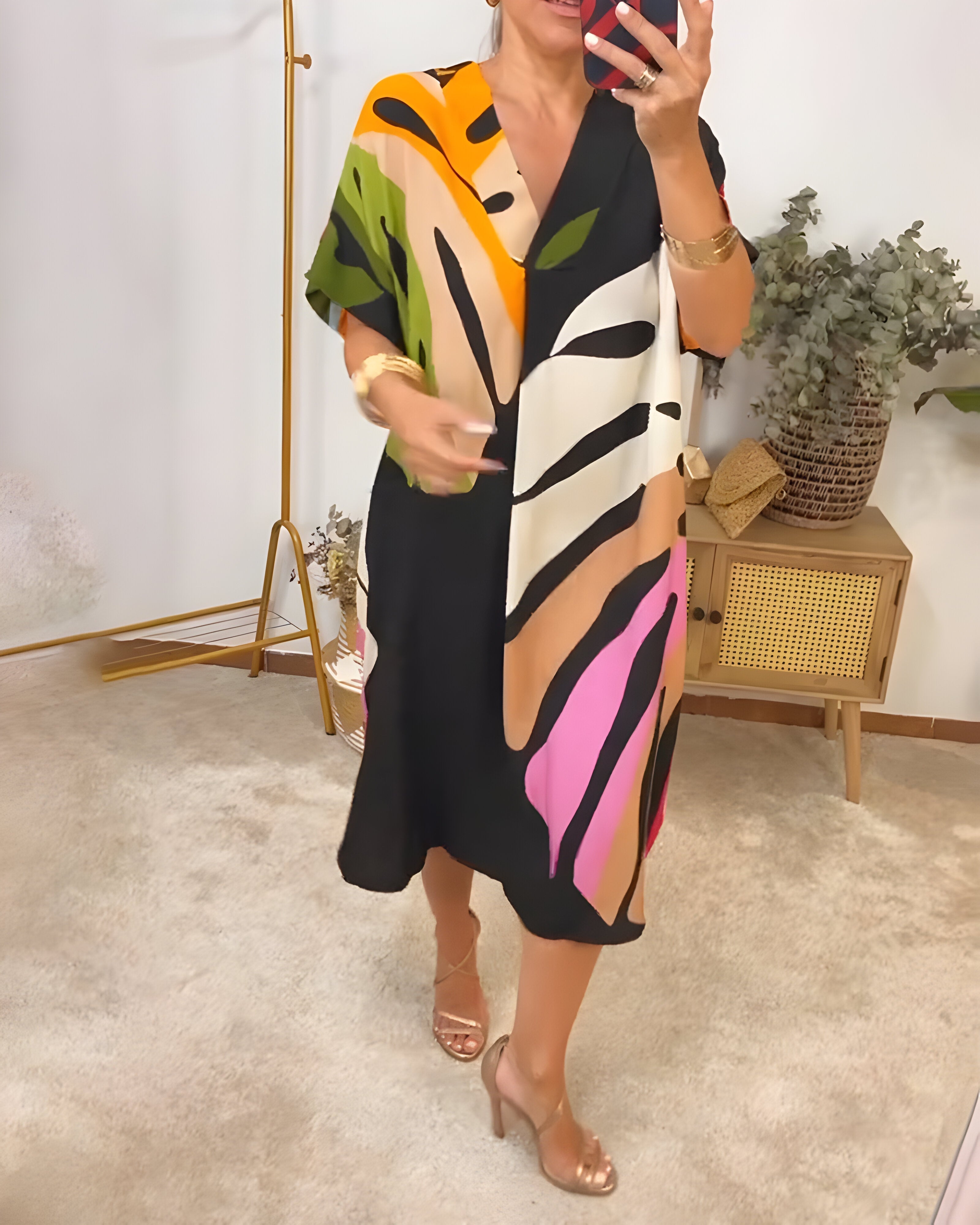 Rosaline™ - Spalvinga kasdienė suknelė