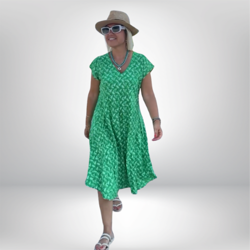 Leonie – Suknelė su V formos iškirpte ir laisvu siluetu