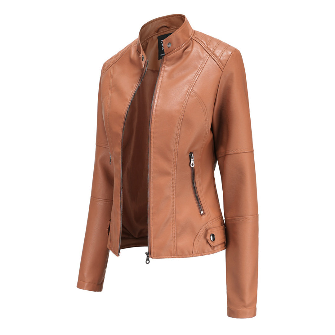 Milena™ - Elegantiška odinė striukė
