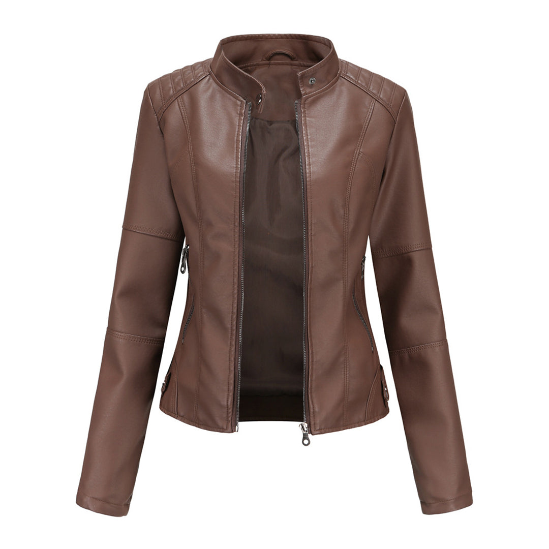 Milena™ - Elegantiška odinė striukė