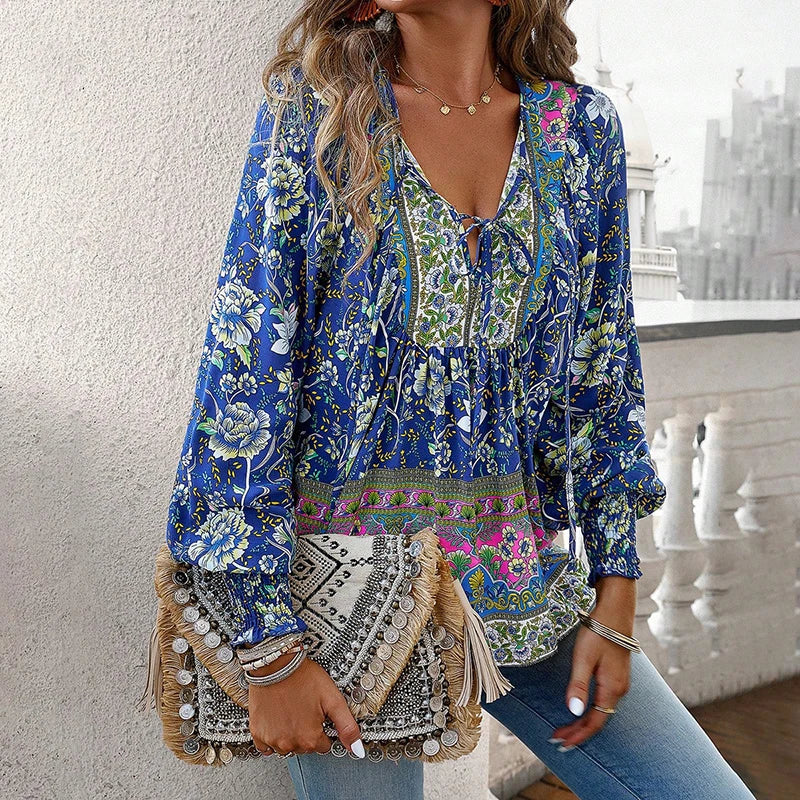 ANIKA I STILINGA GĖLIŲ BLUZA