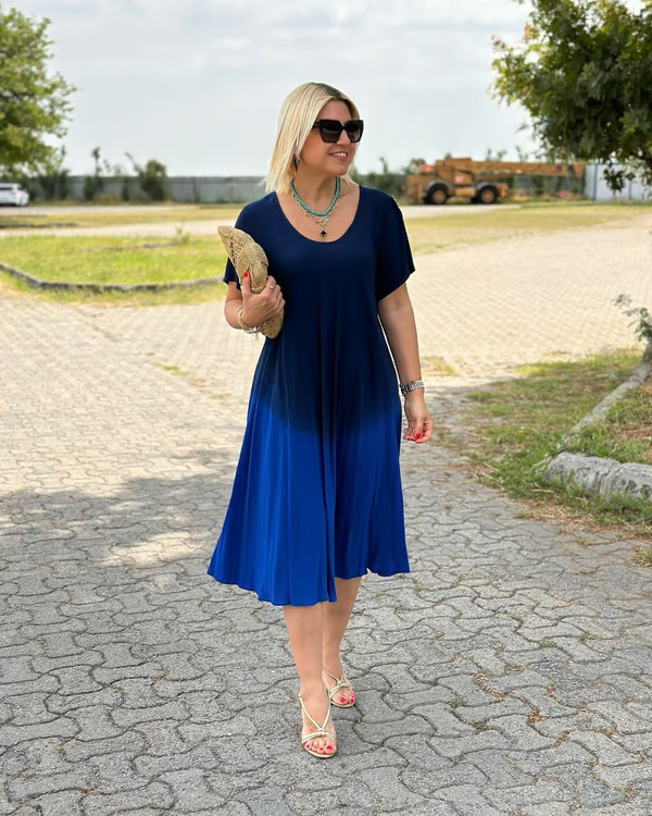 Liora™ – Lašanti suknelė su švelniu spalvų perėjimu