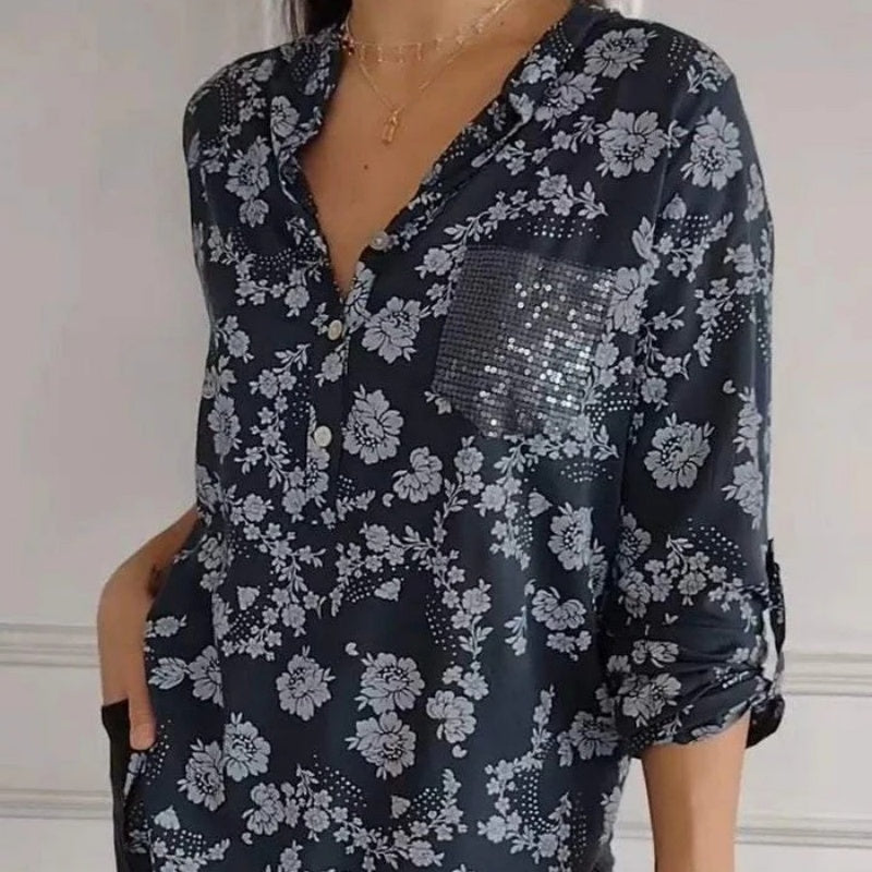 FRIEDLINDE ILGAI RANKOVĖS GĖLIŲ BLUZA