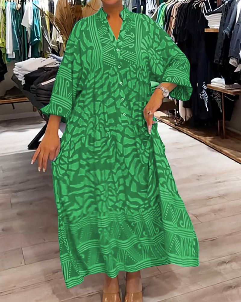 LENARA - Maxi suknelė su raštu