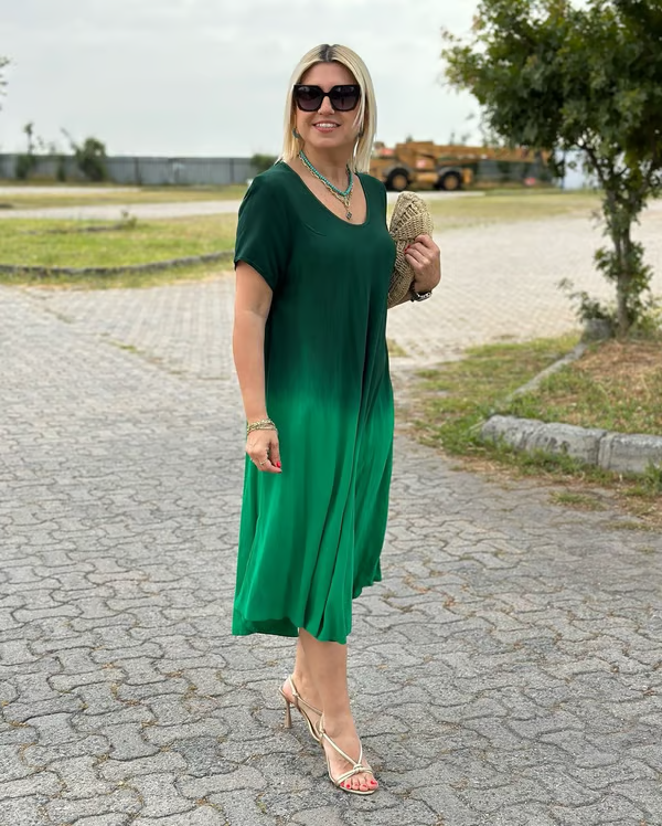 Liora™ – Lašanti suknelė su švelniu spalvų perėjimu